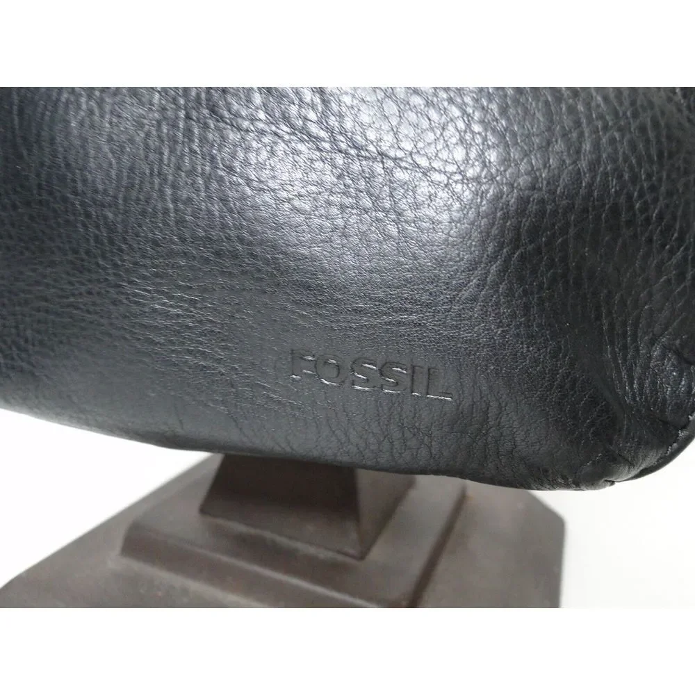 Fossil Small Crossbody Black Handbag - Leather Purse/Bag -‎ Key Charm